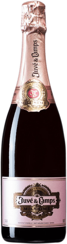 44,95 € Kostenloser Versand | Rosé Sekt Juvé y Camps Rosé Milesimé Brut D.O. Cava Spanien Chardonnay Flasche 75 cl