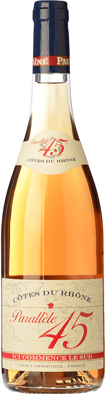 9,95 € Kostenloser Versand | Rosé-Wein Paul Jaboulet Aîné Rosé Parallèle 45 A.O.C. Côtes du Rhône Frankreich Syrah, Grenache, Cinsault Flasche 75 cl