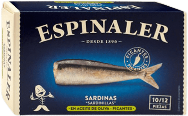 1,95 € Free Shipping | Conservas de Pescado Espinaler Sardinillas en Aceite de Oliva Picantes Spain 10/12 Pieces