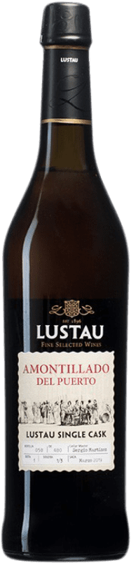 69,95 € Бесплатная доставка | Крепленое вино Lustau Single Cask Amontillado del Puerto D.O. Jerez-Xérès-Sherry Андалусия Испания Palomino Fino бутылка Medium 50 cl