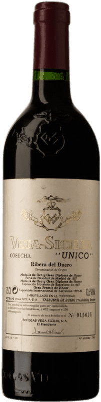 874,95 € Envoi gratuit | Vin rouge Vega Sicilia Único Grande Réserve 1989 D.O. Ribera del Duero Castille et Leon Espagne Tempranillo, Cabernet Sauvignon Bouteille 75 cl