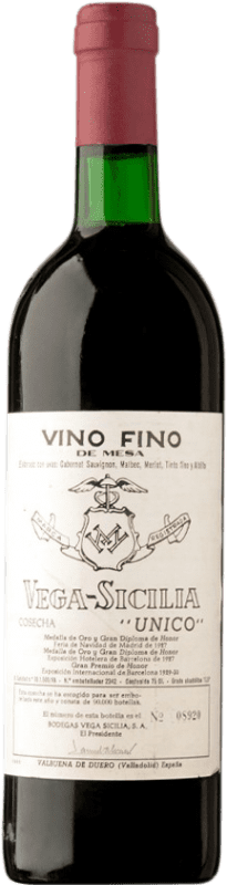 984,95 € 免费送货 | 红酒 Vega Sicilia Único 大储备 1973 D.O. Ribera del Duero 卡斯蒂利亚莱昂 西班牙 Tempranillo, Merlot, Cabernet Sauvignon 瓶子 75 cl