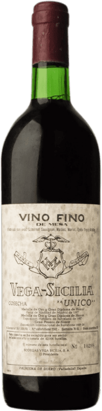 767,95 € Бесплатная доставка | Красное вино Vega Sicilia Único Гранд Резерв 1969 D.O. Ribera del Duero Кастилия-Леон Испания Tempranillo, Merlot, Cabernet Sauvignon бутылка 75 cl