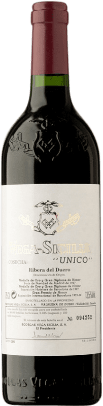 2 062,95 € Free Shipping | Red wine Vega Sicilia Único Gran Reserva 1968 D.O. Ribera del Duero Castilla y León Spain Tempranillo, Merlot, Cabernet Sauvignon Bottle 75 cl