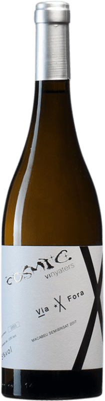 14,95 € Envio grátis | Vinho branco Còsmic Via Fora Semi-Brisat D.O. Penedès Catalunha Espanha Macabeo Garrafa 75 cl
