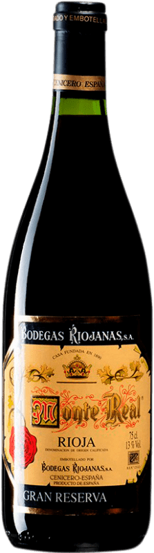 46,95 € 免费送货 | 红酒 Bodegas Riojanas Viña Albina Monte Real 大储备 D.O.Ca. Rioja 西班牙 Tempranillo, Graciano, Mazuelo 瓶子 75 cl
