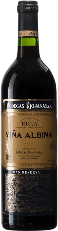 46,95 € Kostenloser Versand | Rotwein Bodegas Riojanas Viña Albina Große Reserve D.O.Ca. Rioja Spanien Tempranillo, Graciano, Mazuelo Flasche 75 cl