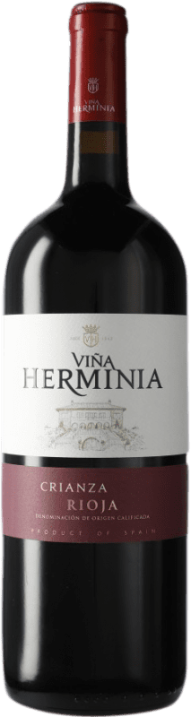 15,95 € Envio grátis | Vinho tinto Viña Herminia Viña Herminia Crianza D.O.Ca. Rioja Espanha Garrafa Magnum 1,5 L