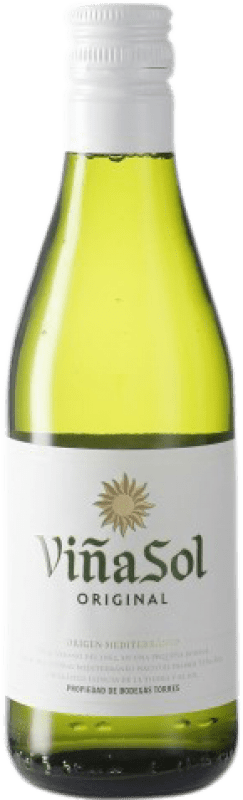 2,95 € Envio grátis | Vinho branco Torres Viña Sol D.O. Penedès Catalunha Espanha Parellada Garrafa Pequena 18 cl