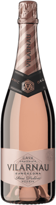 16,95 € Free Shipping | Rosé sparkling Vilarnau Rosado Organic Brut Reserve D.O. Cava Catalonia Spain Grenache, Pinot Black Bottle 75 cl