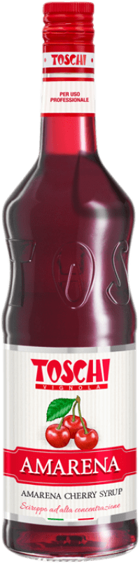 18,95 € Envío gratis | Schnapps Toschi Amarena Cherry Syrup Cereza Italia Botella 1 L Sin Alcohol