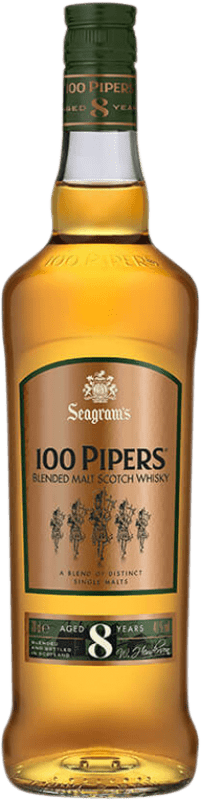 21,95 € Envio grátis | Whisky Blended Seagram's 100 Pipers Escócia Reino Unido 8 Anos Garrafa 70 cl