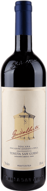 127,95 € Бесплатная доставка | Красное вино San Guido Guidalberto I.G.T. Toscana Тоскана Италия Merlot — Мерло, Cabernet Sauvignon — Каберне Совиньон Бутылка Магнум 1,5 L
