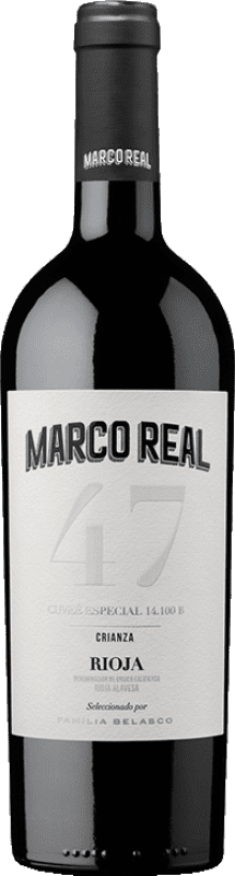 13,95 € Envío gratis | Vino tinto Marco Real Cuvée Especial 47 Crianza D.O.Ca. Rioja País Vasco España Tempranillo Botella 75 cl