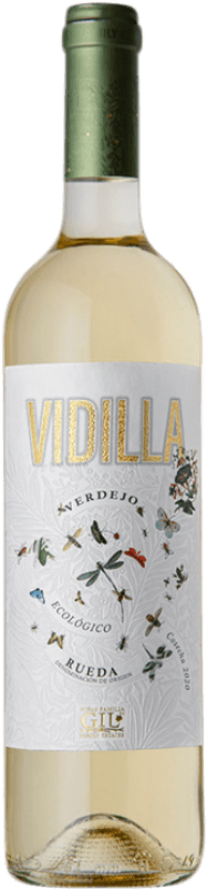 7,95 € Envio grátis | Vinho branco Shaya Vidilla ECO D.O. Rueda Castela e Leão Espanha Verdejo Garrafa 75 cl