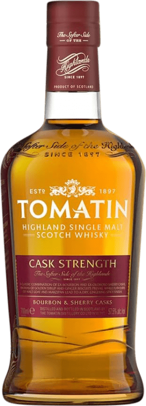 64,95 € Kostenloser Versand | Whiskey Single Malt Tomatin Cask Strenght & Sherry Cask Schottland Großbritannien Flasche 70 cl