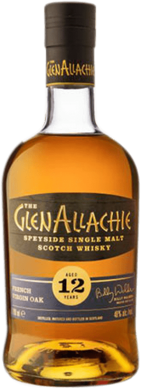 89,95 € Kostenloser Versand | Whiskey Single Malt Glenallachie French Virgin Oak Speyside Schottland Großbritannien 12 Jahre Flasche 70 cl