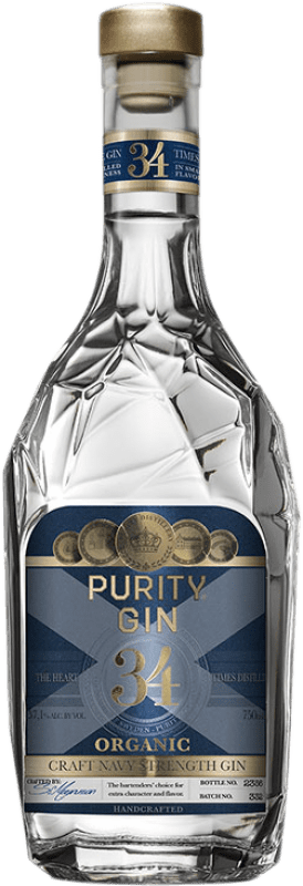 47,95 € Envío gratis | Ginebra Purity Organic Craft Nordic Navy Strength Gin Suecia Botella 70 cl