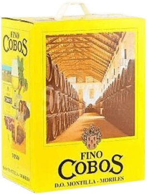 26,95 € Envío gratis | Vino generoso Navisa Fino Cobos D.O. Montilla-Moriles España Pedro Ximénez Bag in Box 5 L