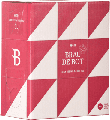 21,95 € Free Shipping | Red sparkling Sant Josep Brau de Bot D.O. Catalunya Spain Grenache Tintorera Bag in Box 5 L