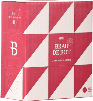 12,95 € Envio grátis | Espumante tinto Sant Josep Brau de Bot D.O. Catalunya Espanha Grenache Tintorera Bag in Box 3 L