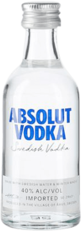 35,95 € Envío gratis | Caja de 12 unidades Vodka Absolut Suecia Botellín Miniatura 5 cl Vidrio