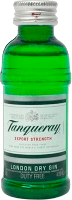12,95 € Kostenloser Versand | 12 Einheiten Box Gin Tanqueray Pet Großbritannien Miniaturflasche 5 cl