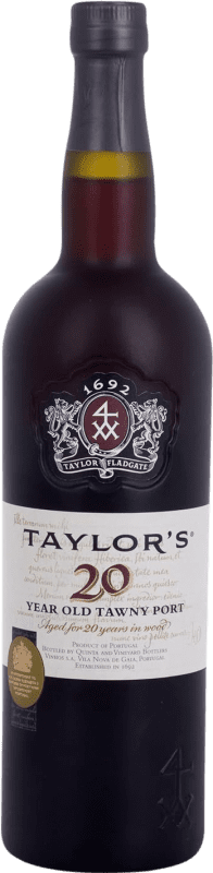 69,95 € Kostenloser Versand | Süßwein Taylor's Tawny I.G. Porto Portugal Touriga Franca, Touriga Nacional, Tinta Barroca 20 Jahre Flasche 75 cl