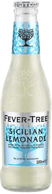 6,95 € Envio grátis | Caixa de 4 unidades Refrescos e Mixers Fever-Tree Sicilian Lemonade Reino Unido Garrafa Pequena 20 cl