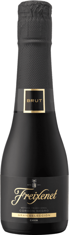 35,95 € Envoi gratuit | Boîte de 3 unités Vin Mousseux Blanc Freixenet Cordón Negro — Noir D.O. Cava Espagne Macabeo — Macabeu, Xarel·lo, Parellada Petite Bouteille 20 cl