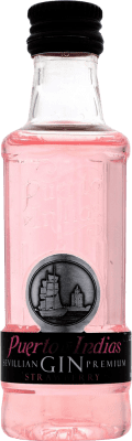 3,95 € Spedizione Gratuita | Genever Gin Puerto de Indias Spagna Bottiglietta Mignon 5 cl Strawberry — Fragola