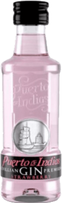 2,95 € Spedizione Gratuita | Gin Puerto de Indias Strawberry Spagna Bottiglia Miniatura 5 cl