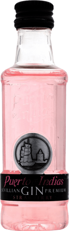 1,95 € Free Shipping | Genever Gin Puerto de Indias Spain Miniature Bottle 5 cl Strawberry