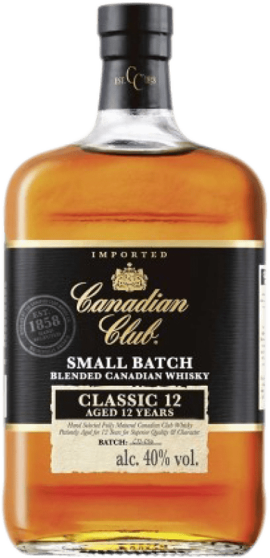 33,95 € Envio grátis | Whisky Blended Canadian Club Small Batch Classic Canadá 12 Anos Garrafa 70 cl