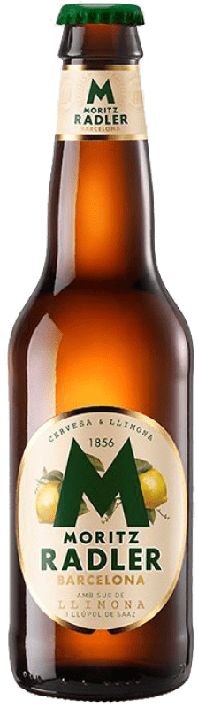 14,95 € Kostenloser Versand | 12 Einheiten Box Bier Moritz Radler Katalonien Spanien Drittelliterflasche 33 cl