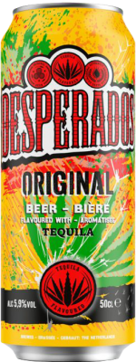 12,95 € Бесплатная доставка | Коробка из 6 единиц Пиво Desperados Франция Жестяная банка 50 cl