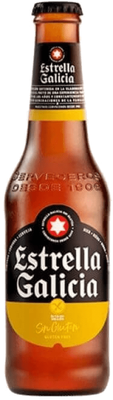 1,95 € Бесплатная доставка | Пиво Estrella Galicia sin Gluten Испания треть литровая бутылка 33 cl