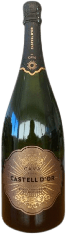 25,95 € Kostenloser Versand | Weißer Sekt Castell d'Or Brut — Herb D.O. Cava Katalonien Spanien Magnumflasche 1,5 L