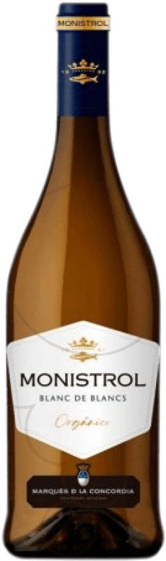 5,95 € 免费送货 | 白酒 Marqués de Monistrol Blanc de Blancs 年轻的 D.O. Catalunya 加泰罗尼亚 西班牙 Macabeo, Xarel·lo, Chardonnay, Gewürztraminer 瓶子 75 cl