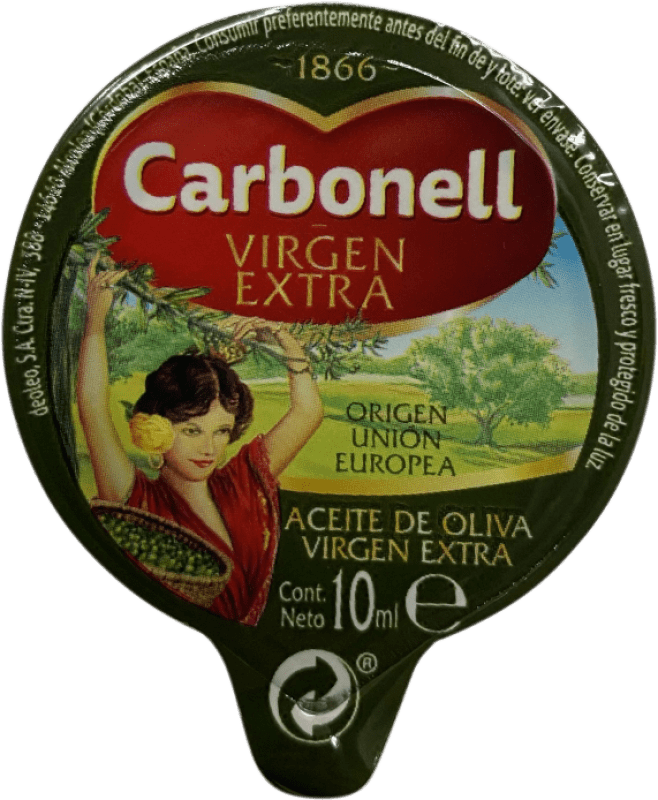 19,95 € Free Shipping | 120 units box Olive Oil Carbonell EVOO Extra Virgin Andalusia Spain Single Dose 1 cl