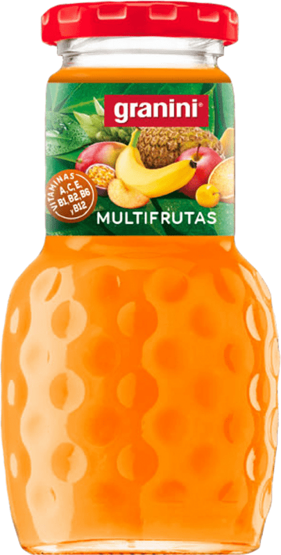 37,95 € Envío gratis | Caja de 24 unidades Refrescos y Mixers Granini Cóctel de Frutas 100% Exprimido con Pulpa España Botellín 20 cl
