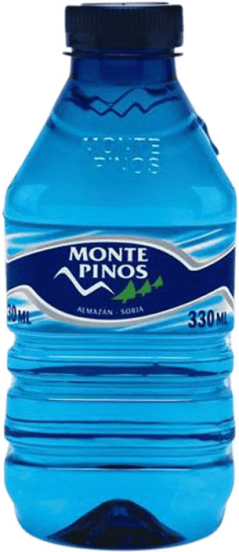 14,95 € Бесплатная доставка | Коробка из 35 единиц Вода Monte Pinos PET Кастилия-Леон Испания треть литровая бутылка 33 cl