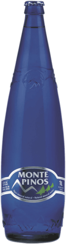 6,95 € Envío gratis | Caja de 12 unidades Agua Monte Pinos Premium Vidrio RET Castilla y León España Botella 1 L
