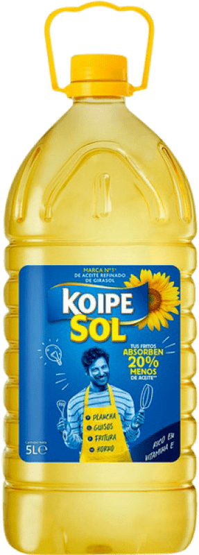 19,95 € 免费送货 | 植物油 Koipe Sol Alto Oleico — 高油酸 安达卢西亚 西班牙 塑料桶 5 L Girasol — 向日葵