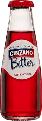 7,95 € Envio grátis | Caixa de 3 unidades Refrigerantes Cinzano Espanha Garrafinha Miniatura 10 cl Bitter — Amargo