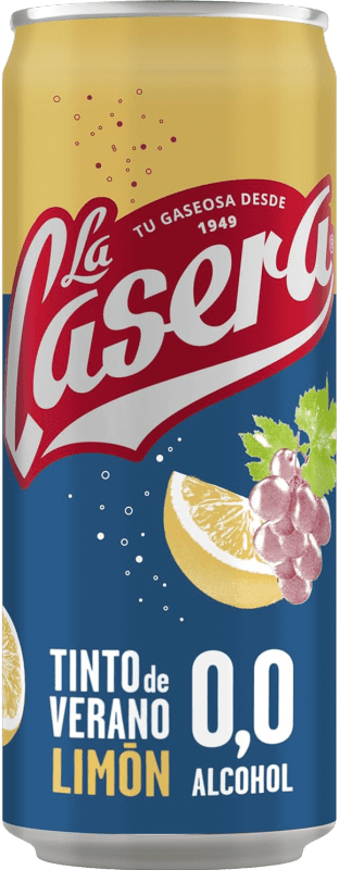 45,95 € Free Shipping | 24 units box Sangria Wine Lemonade La Casera Tinto de Verano — Summer Red Wine Spain Can 33 cl 0.0 Zero Zero Limón — Lemon Alcohol-Free