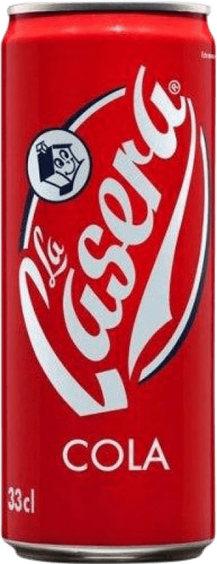 18,95 € Envío gratis | Caja de 24 unidades Refrescos y Mixers La Casera Cola España Lata 33 cl