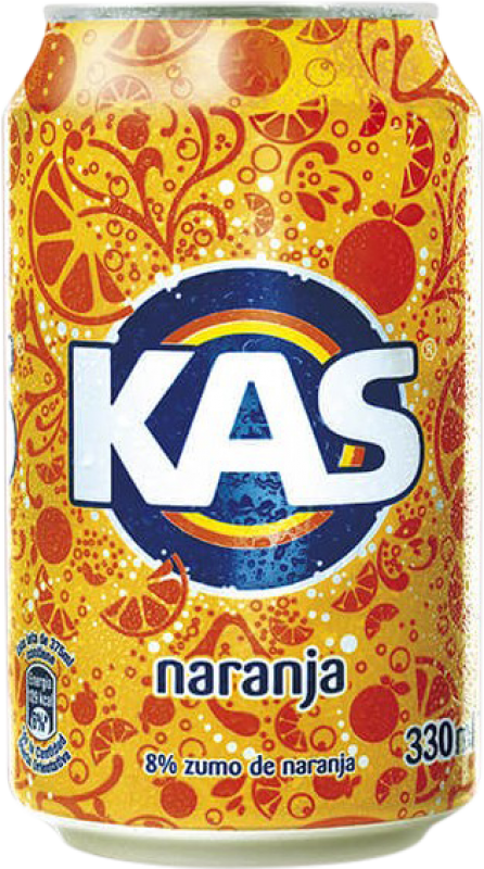 29,95 € Kostenloser Versand | 24 Einheiten Box Softdrinks Kas Spanien Dose 33 cl Naranja — Orange