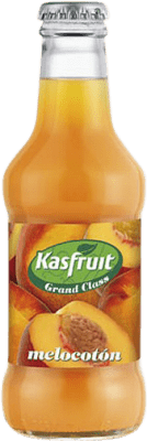 42,95 € Envio grátis | Caixa de 24 unidades Refrigerantes Kas Kasfruit Espanha Garrafinha 20 cl Melocotón — Pêssego