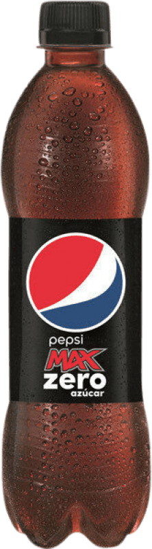 19,95 € Envio grátis | Caixa de 12 unidades Refrigerantes Pepsi Max Zero PET Espanha Garrafa Medium 50 cl
